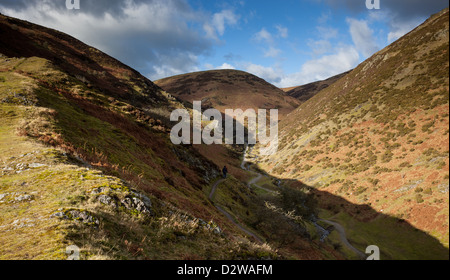 Blick in Richtung Wade Ridge in Carding Mill Valley, in der Nähe von Kirche Stretton, Shropshire Stockfoto