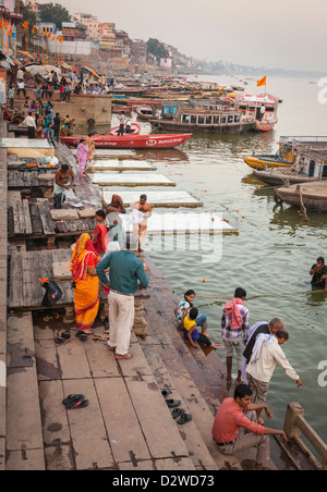 Varanasi in der Abenddämmerung, Indien Stockfoto