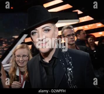 Boy George besucht die 48. Golden Camera Awards (Goldene Kamera) im Axel Springer Haus am 2. Februar 2013 in Berlin, Deutschland Stockfoto