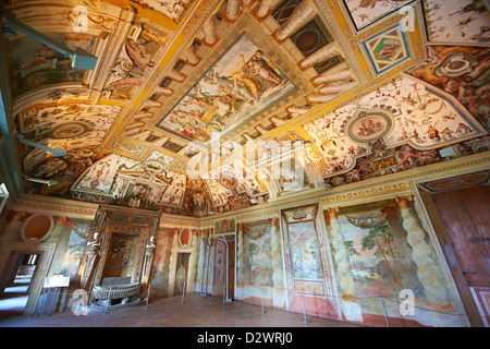 Innenraum Renaissance Wanddekorationen der Villa D'Este, Tivoli, Italien Stockfoto