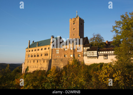 Die Wartburg in der Morgen Licht, UNESCO-Weltkulturerbe, Eisenach, Thüringen, Deutschland, Europa Stockfoto