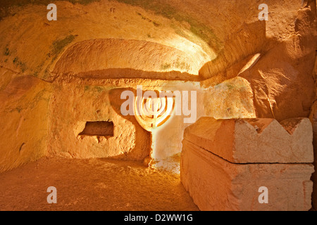 Israel, Beit Shearim, Innere einer Katakombe Stockfoto