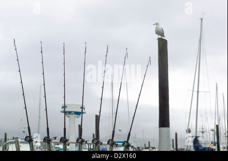 Charta und kommerziellen Fischerboote im Hafen, Seward, Alaska, USA Stockfoto