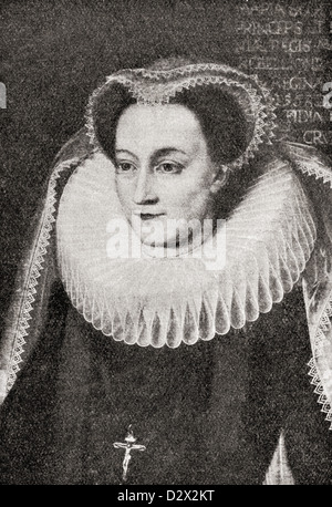 Mary, Queen of Scots, 1542 – 1587, aka Mary Stuart oder Maria i. von Schottland. Königin Regnant von Schottland und Gemahl der Königin von Frankreich. Stockfoto