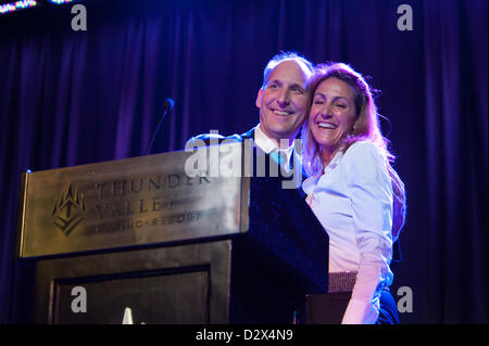 LINCOLN, CA - Februar 2: Summer Sanders akzeptiert Award am Sacramento Sports Hall Of Fame im Thunder Valley Casino Resort in Lincoln, Kalifornien am 2. Februar 2013 Stockfoto