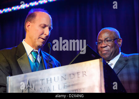 LINCOLN, CA - 2 Februar: Akzeptiert Dusty Baker Award bei den Sacramento Sports Hall Of Fame Zeremonie im Thunder Valley Casino Resort in Lincoln, Kalifornien am 2. Februar 2013 Stockfoto