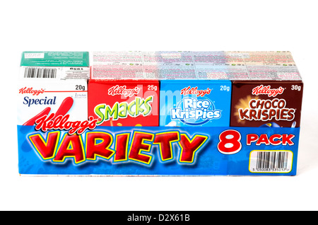 Kelloggs Variety Pack Frühstückskost aus Getreide, UK Stockfoto