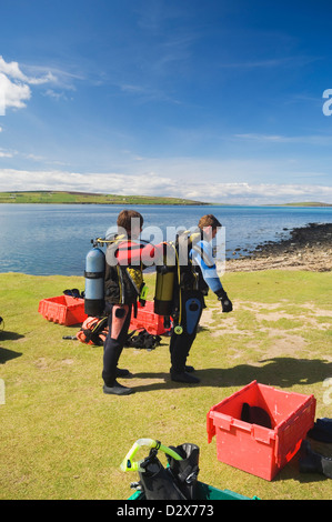 Tauchen in Scapa Flow, Orkney Inseln, Schottland. Stockfoto