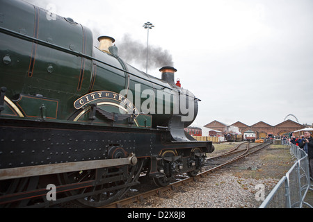 GWR 3700 Klasse 3440 Stadt Truro Dampfzug am Railfest 2012 in das Eisenbahnmuseum in York Stockfoto