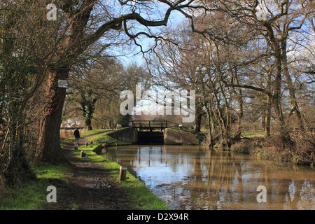 Newark-Sperre für die Wey Navigation Canal in der Nähe von Ripley Surrey England UK Stockfoto