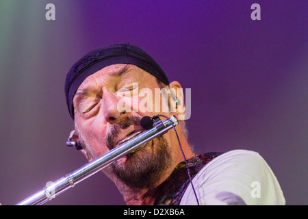 Legendäre Flötist und Sänger Ian Anderson von Jethro Tull, 2012 Stockfoto