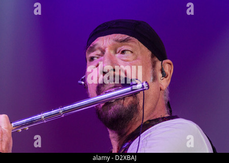 Legendäre Flötist und Sänger Ian Anderson von Jethro Tull, 2012 Stockfoto