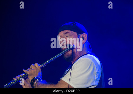 Legendäre Flötist und Sänger Ian Anderson von Jethro Tull, 2012 Stockfoto