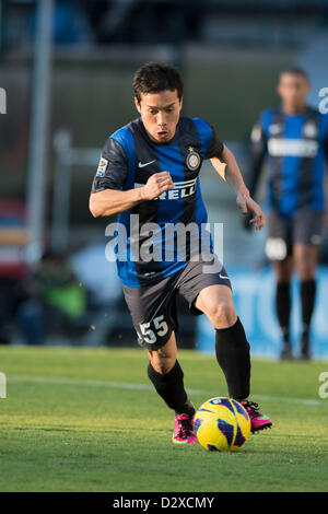 Yuto Nagatomo (Inter), 3. Februar 2013 - Fußball / Fußball: italienische "Serie A" match zwischen Siena 3-1 Inter Mailand im Stadion Artemio Franchi in Siena, Italien. (Foto von Maurizio Borsari/AFLO) Stockfoto