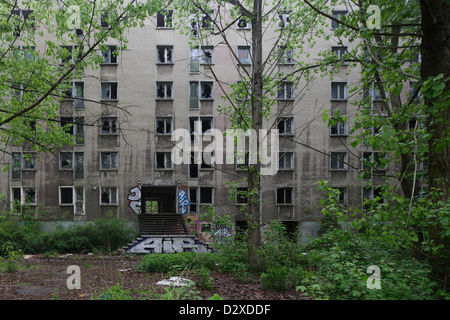 Berlin, Deutschland, die Ruinen der ehemaligen Vertrag Arbeiter Schlafsaal Stockfoto