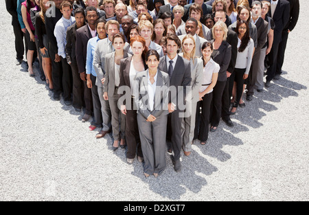 Porträt von Geschäftsleuten Dreieck bilden Stockfoto