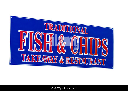 Fish And Chip Shop anmelden Stockfoto