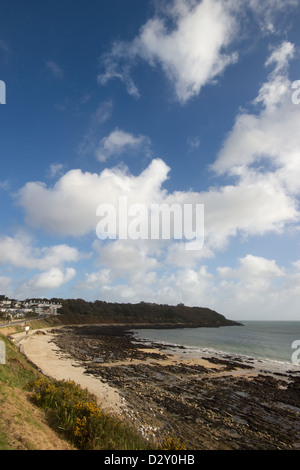 Castle Beach und Pendennis Point in Falmouth, Cornwall Stockfoto