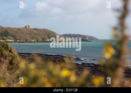 Pendennis Punkt von Falmouth Meer aus gesehen Stockfoto