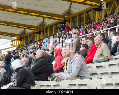 Don Valley Stadium Sheffield, South Yorkshire, England, Uk-Fußball-Fans sitzen und beobachten das Spiel Stockfoto