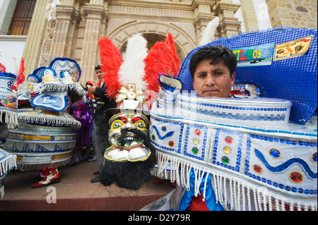 Tänzer in Kostüm, Karneval, Oruro, Bolivien, Südamerika Stockfoto