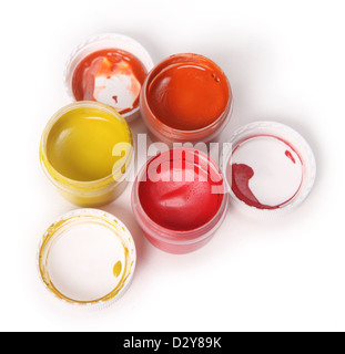 blau, gelb und rot gouache Stockfoto