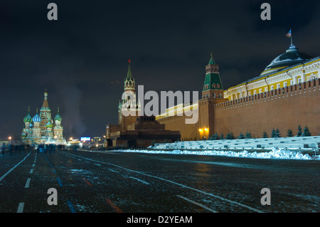 Red Square bei Nacht Stockfoto