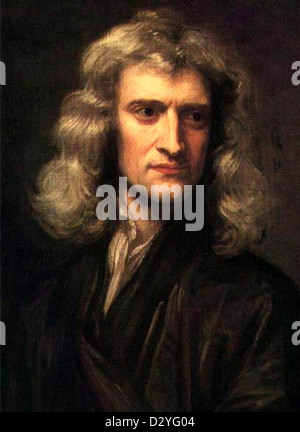 Sir Isaac Newton, englischer Physiker, Mathematiker, Astronom, Naturphilosoph, Alchemist und Theologe. Stockfoto