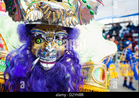 Tänzer in Kostüm, Karneval, Oruro, Bolivien, Südamerika Stockfoto