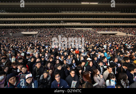 Tokio, Japan, Publikum Fuchu vor der Tribüne der Rennbahn Stockfoto