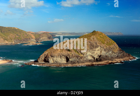 Blick auf Taupiri Insel von Cape Maria van Diemen an der Spitze der New Zealand Stockfoto