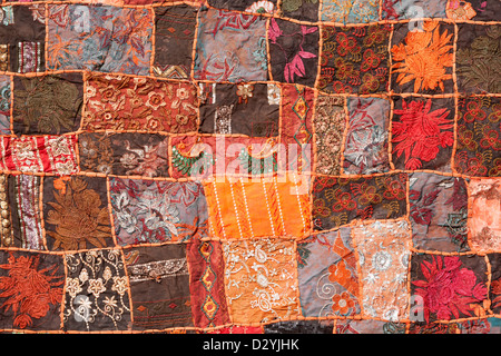 Indische Patchwork Teppich. Rajasthan, Indien, Asien Stockfoto