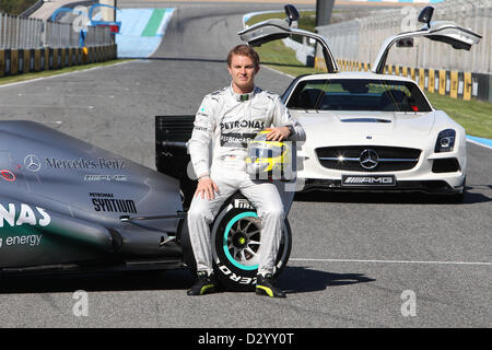 Formel 1 GP, Nico Rosberg, Mercedes Grand Prix, 04.02.2013. Mercedes AMG F1 W04 Start, Jerez, Spanien.   Foto: Mspb / Lukas Gorys Stockfoto