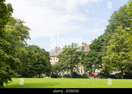 Green Park Häuser und Park in Bad, angrenzend an die Website von Green Park Gebäude Ost Haus von Jane Austen 1804-5. Stockfoto