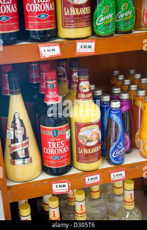 Flaschen des Getränks auf Regal im Supermarkt in Oaxaca - Mexiko Stockfoto