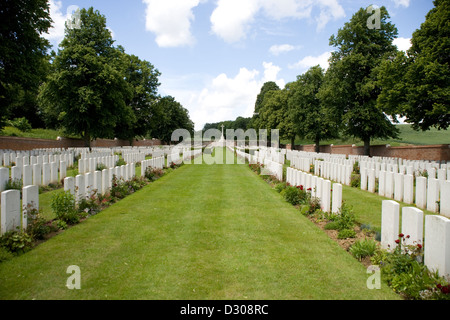 Ancre britischen Friedhof in Beaumont-Hamel an der Somme mit 1205 Gräber aus den Schlachten von 1916 im ersten Weltkrieg Stockfoto