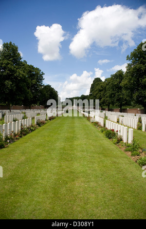 Ancre britischen Friedhof in Beaumont-Hamel an der Somme mit 1205 Gräber aus den Schlachten von 1916 im ersten Weltkrieg Stockfoto