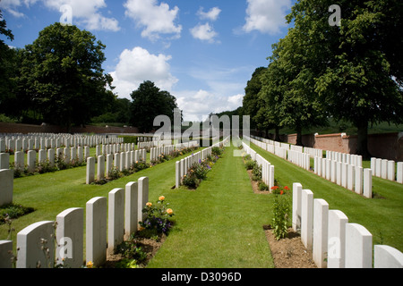 Ancre britischen Friedhof in Beaumont-Hamel an der Somme mit 1205 Gräber aus den Schlachten von 1916 im ersten Weltkrieg Stockfoto