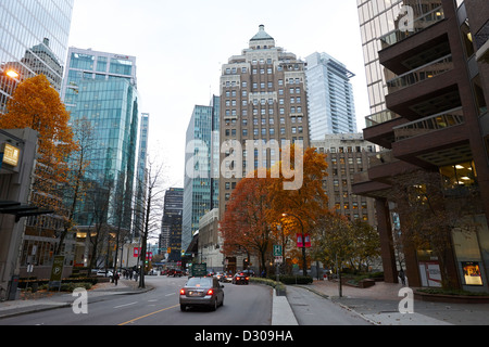 West Hastings Street und der Marine, die Gebäude in der finanziellen Bezirk Vancouver BC Kanada Stockfoto
