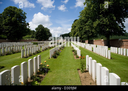 Ancre britischen Friedhof in Beaumont-Hamel an der Somme mit 1205 Gräber aus den Schlachten von 1916 im ersten Weltkrieg Stockfoto