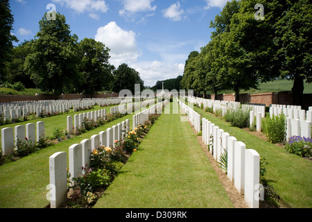 Ancre britischen Friedhof in Beaumont-Hamel an der Somme mit 1205 Gräber aus den Schlachten von 1916 im ersten Weltkrieg Stockfoto