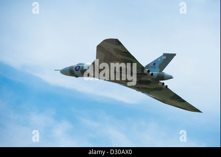 Der schöne Avro Vulcan-Bomber während des Fluges nach der Restaurierung. Stockfoto