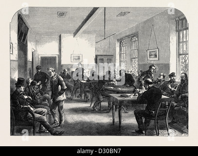 DIE BROADMOOR KRIMINELLEN IRRENANSTALT: AUFENTHALTSRAUM FÜR MÄNNLICHE PATIENTEN UK 1867 Stockfoto