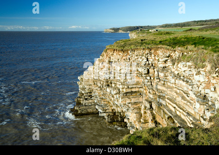 Klippen Glamorgan Heritage Coast Col Huw Llantwit großen Südwales Stockfoto