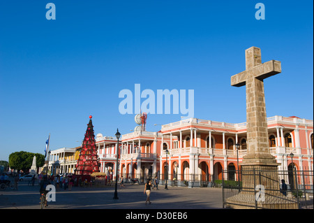 Kolonialbauten in Plaza De La Independencia, Granada, Nicaragua, Mittelamerika Stockfoto