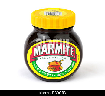 Glas mit Marmite verbreiten, UK Stockfoto