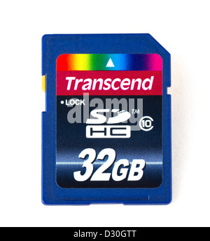 Transcend 32GB SD High Capacity Speicherkarte Stockfoto