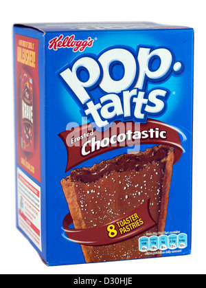 Schachtel mit Kelloggs bereift Chocotastic Schokolade Geschmack Pop Tarts Stockfoto