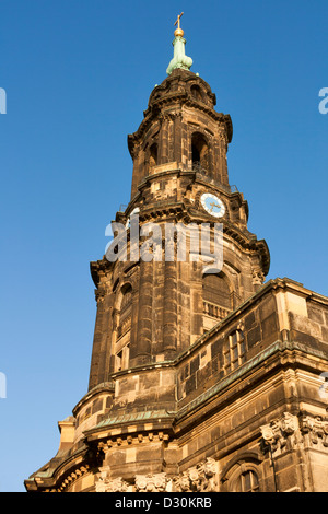 Kirche des Heiligen Kreuzes (Kreuzkirche) in Dresden, die evangelische Kirche in Deutschland. Es ist die größte Kirche in Sachsen. Stockfoto