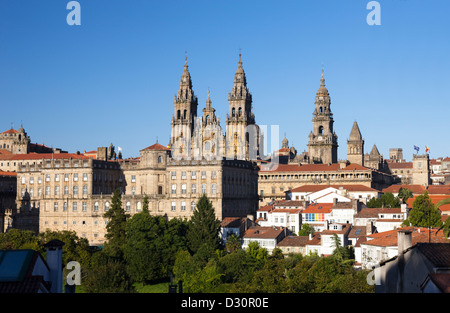 KATHEDRALE VON SAINT JAMES OLD CITY SKYLINE SANTIAGO DE COMPOSTELA GALIZIEN SPANIEN Stockfoto